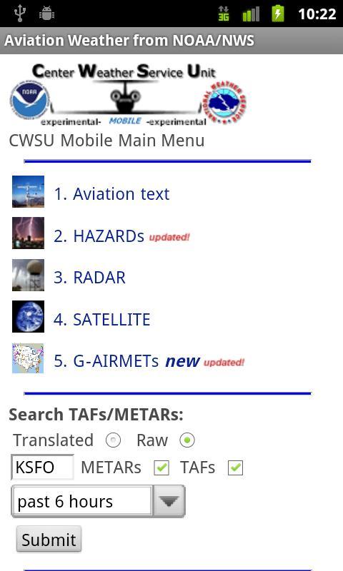 Aviation Weather from NOAA/NWS