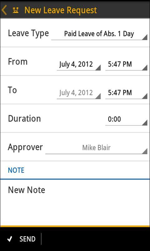 SAP Leave Request