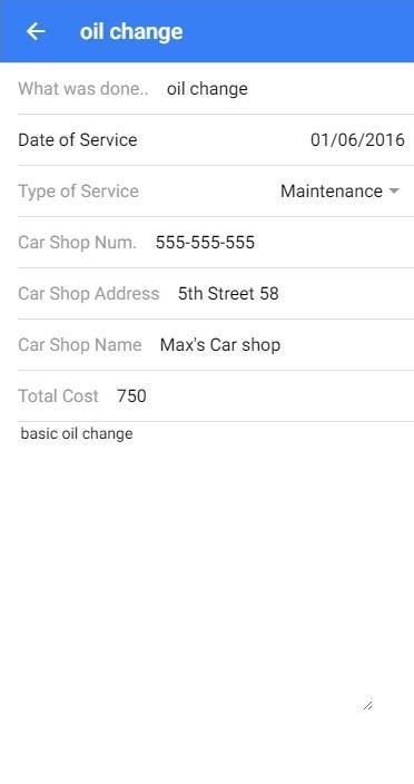Car Repair History
