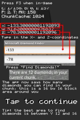 MC diamond finder