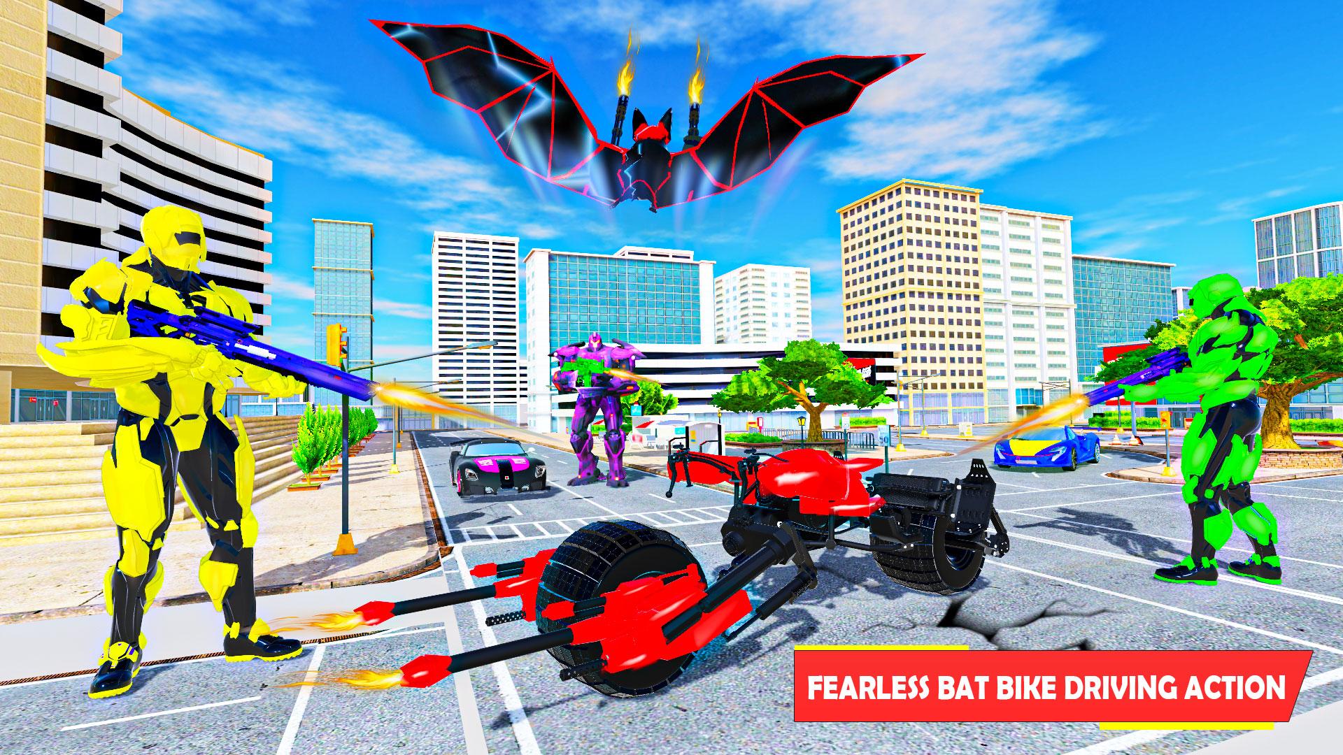 Flying Bat Robot Bike Transforming Robot Games