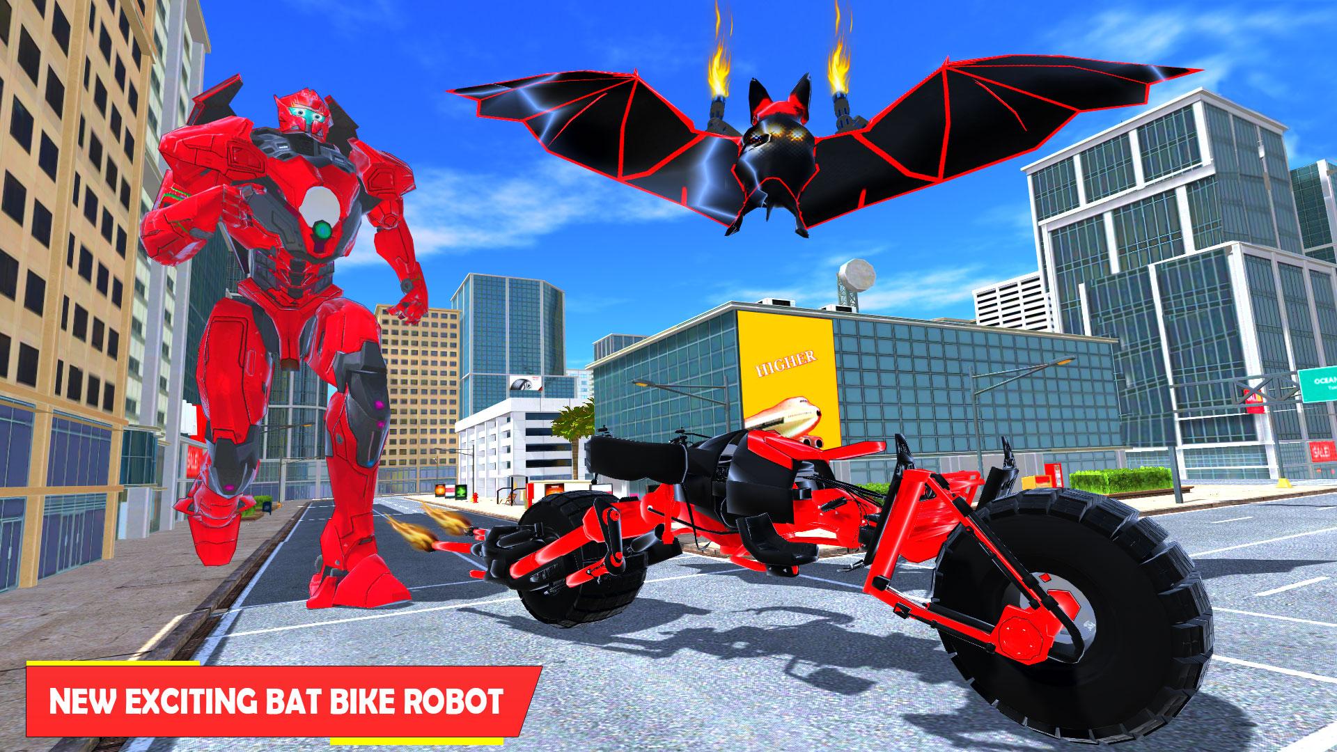 Flying Bat Robot Bike Transforming Robot Games