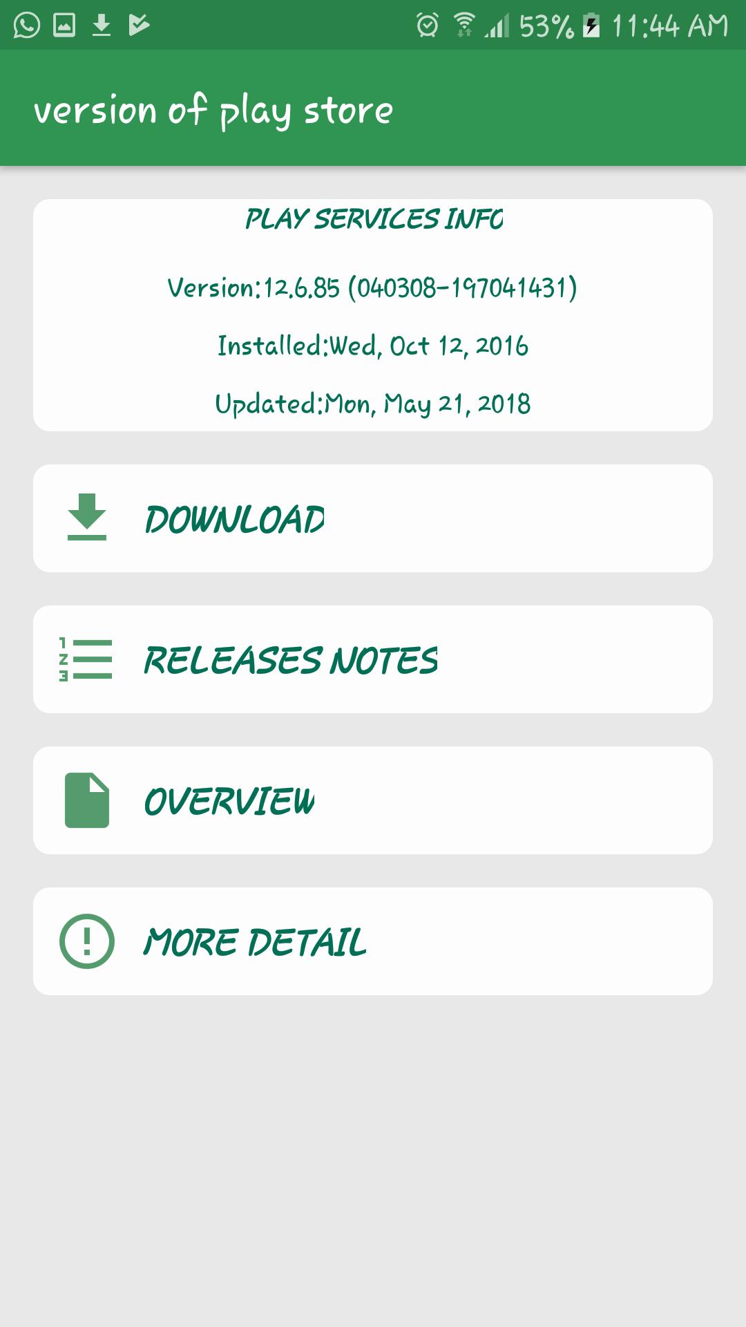 Update Play Store & Play Services Error Info