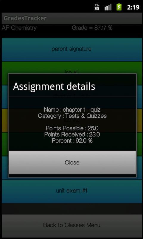 Grades Tracker