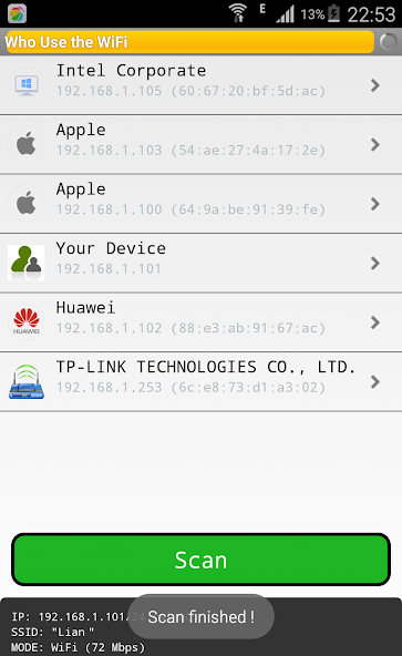 Who use the wifi