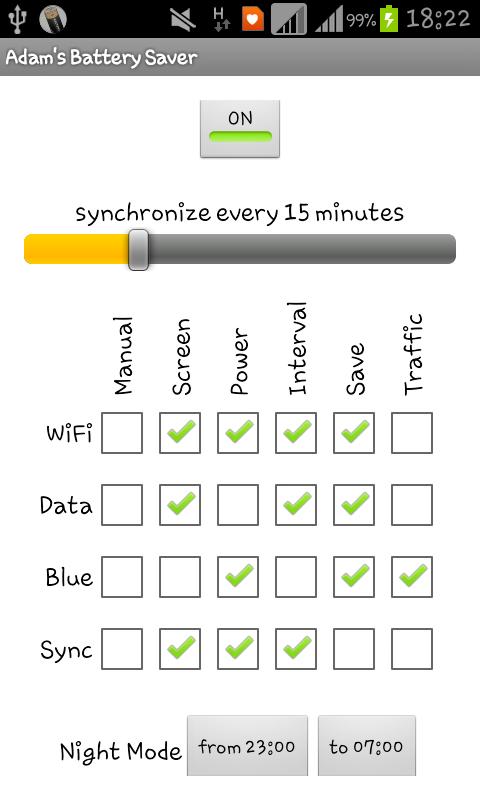 Adam's Battery Saver