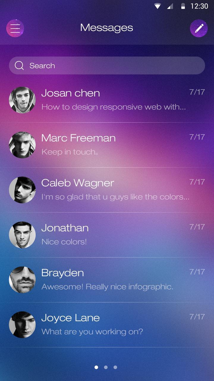 GO SMS PURPLE NIGHT THEME