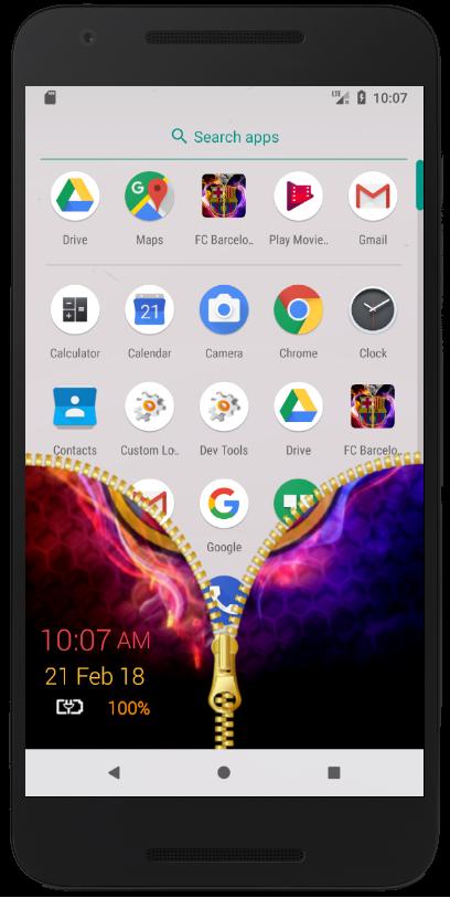 Barcelona zipper lock screen