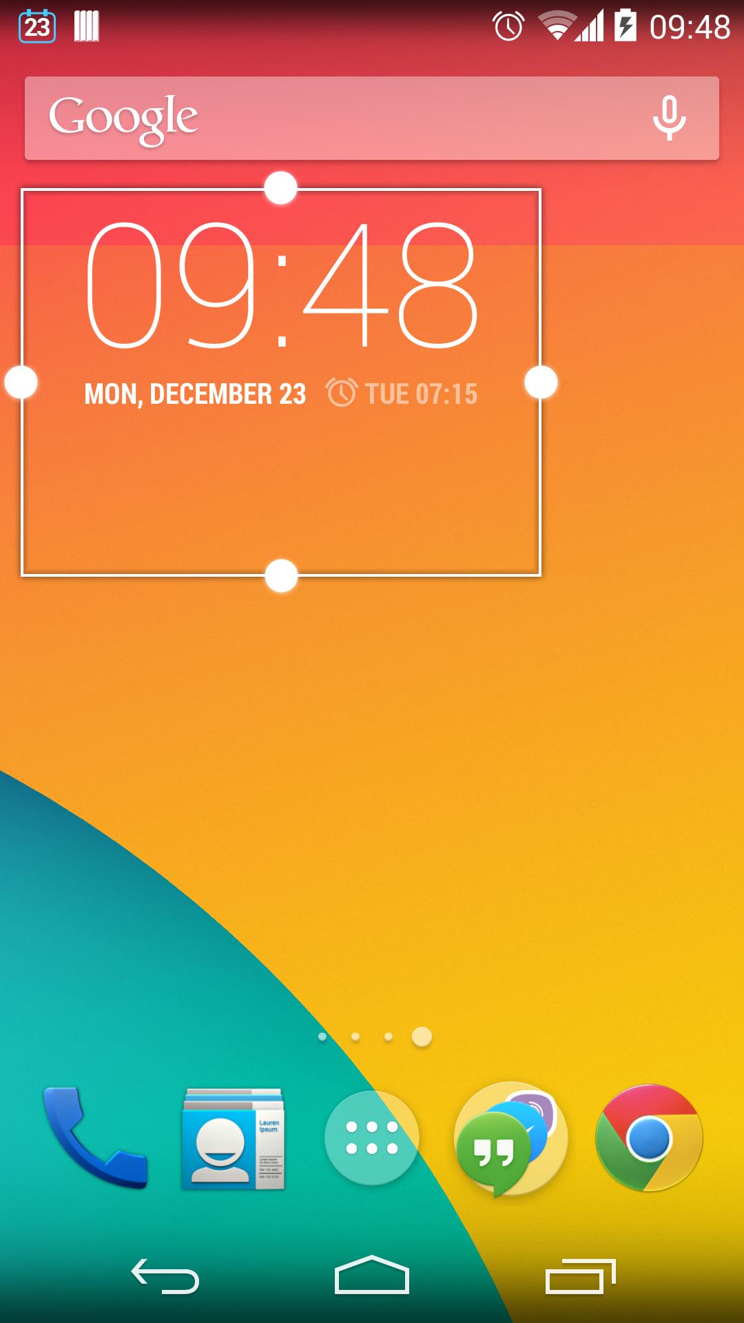 Desk Clock Resizable Widget