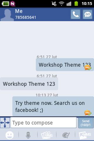 White Blue Theme GO SMS