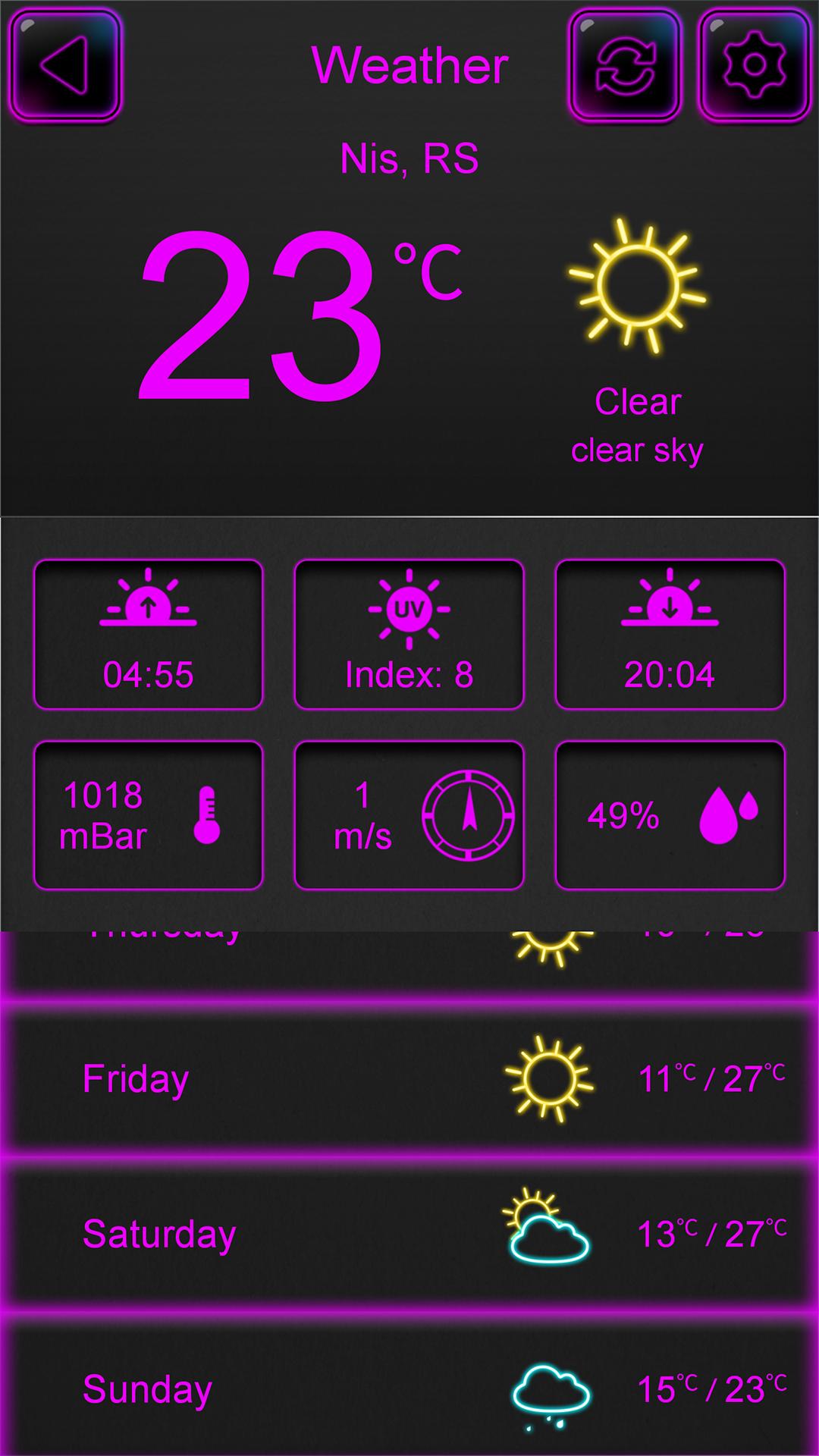 Weather Widget Neon