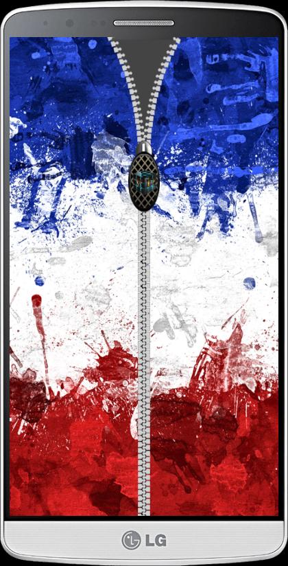 France Zipper Lock Screen HD