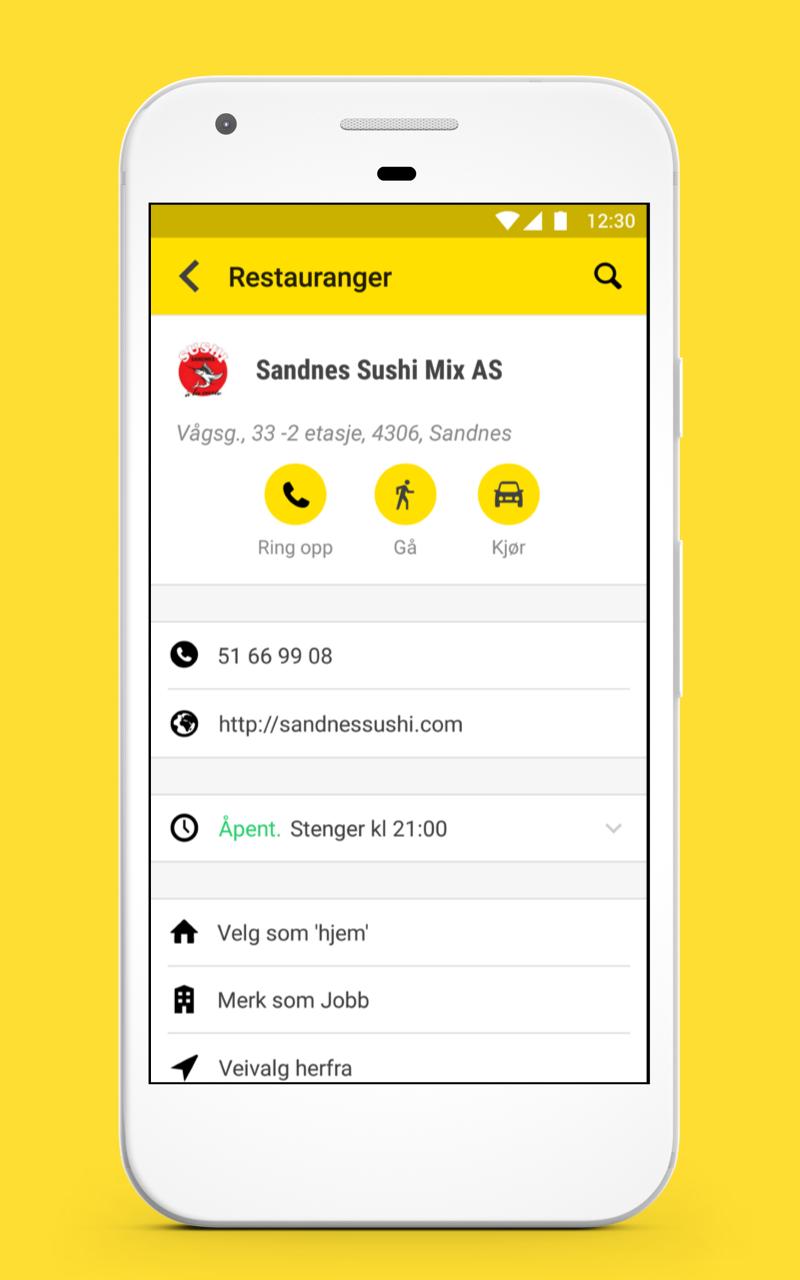 Gule Sider Navigasjon - Offlin