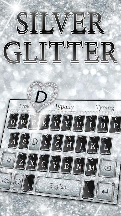Silver Glitter Keyboard