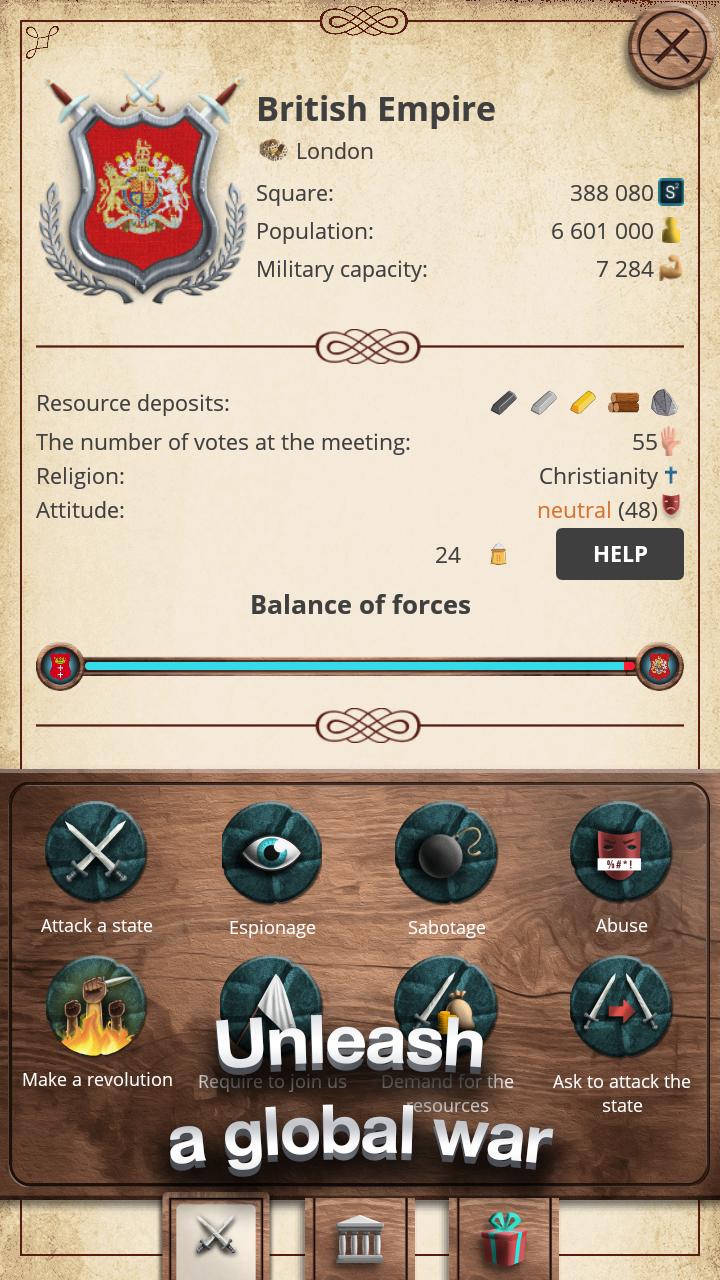 Europe 1784 Military strategy