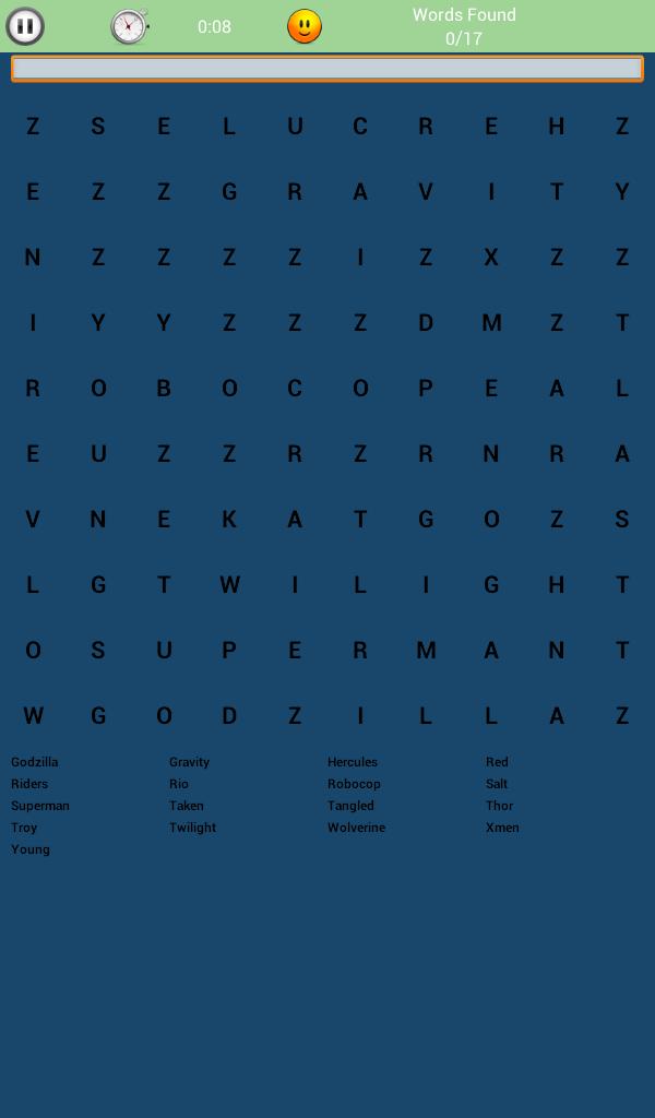 Hollywood Word Search
