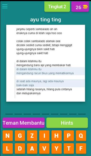 TEBAK LIRIK LAGU INDONESIA