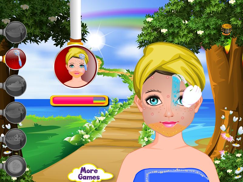 Rainbow facial makeup games